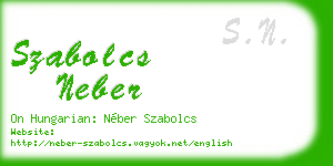 szabolcs neber business card